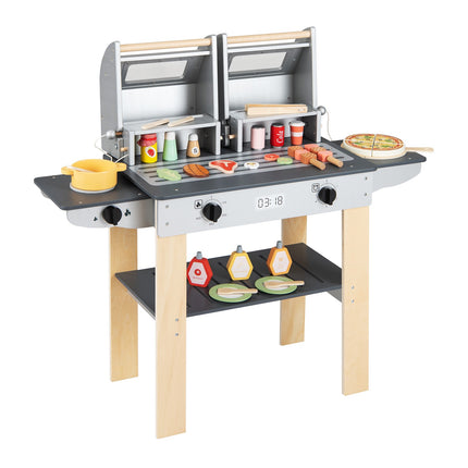 Kinder Grill-Set aus Holz mit Zubehör, ab 3 Jahren