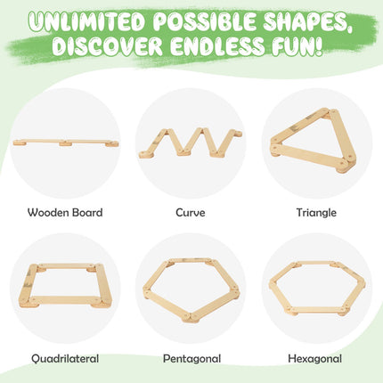 Kids Wooden Balance Beam Set with Stepping Stones, 15-Piece