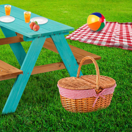 Kinder-Picknicktisch aus Holz mit Bänken, Gartenmöbel