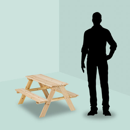 Kinder-Picknicktisch aus Holz mit Bänken, Gartenmöbel