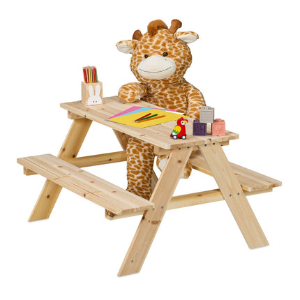 Kinder-Picknicktisch aus Holz mit Bänken, Gartenmöbel