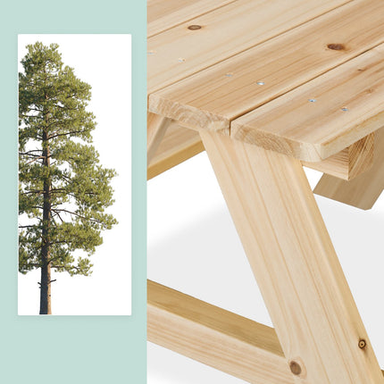 Kinder-Picknicktisch aus Holz mit Bänken, Gartenmöbel