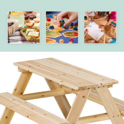 Kinder-Picknicktisch aus Holz mit Bänken, Gartenmöbel
