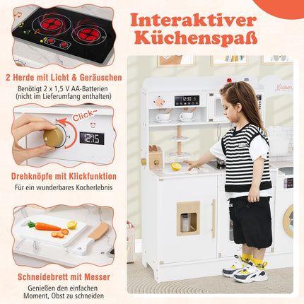 Kinder-Holzspielküche mit Licht & Sound, 25 Zubehörteile