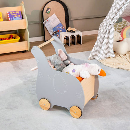 Hölzerner Einkaufswagen für Kinder, Gummiräder, ab 3 Jahren