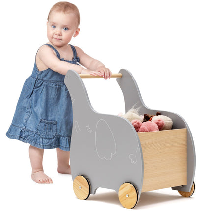 Hölzerner Einkaufswagen für Kinder, Gummiräder, ab 3 Jahren