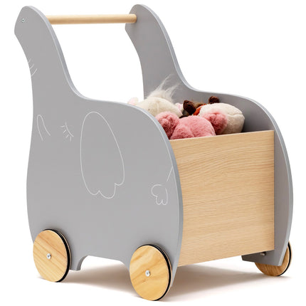 Hölzerner Einkaufswagen für Kinder, Gummiräder, ab 3 Jahren