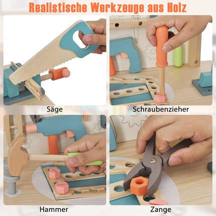 Kinder Holzwerkbank mit Magnetleiste & Werkzeugset