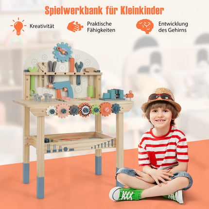 Kinder Holzwerkbank mit Magnetleiste & Werkzeugset