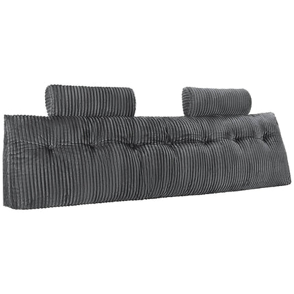 King Headboard Wedge Pillow, 2 Pockets, Washable Velvet Cover