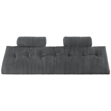 King Headboard Wedge Pillow, 2 Pockets, Washable Velvet Cover