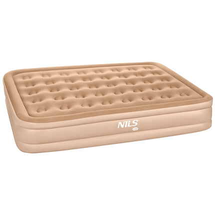 Kingsize-Doppelmatratze mit elektrischer Pumpe, Beige