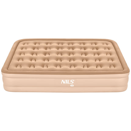 Kingsize-Doppelmatratze mit elektrischer Pumpe, Beige