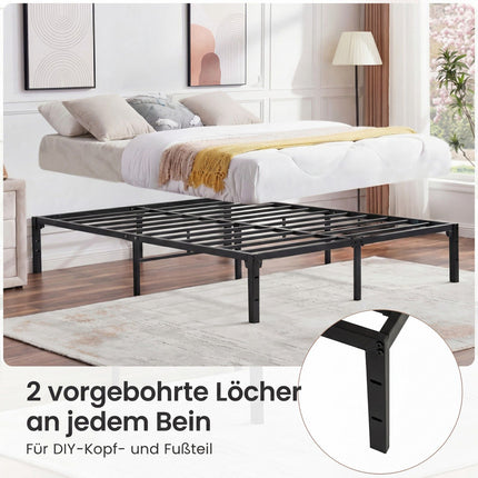 King Size Metal Platform Bed Frame, Black, 200 x 160 cm