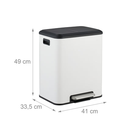 Mülleimer, zwei Fächer, 15L Mülltrenner