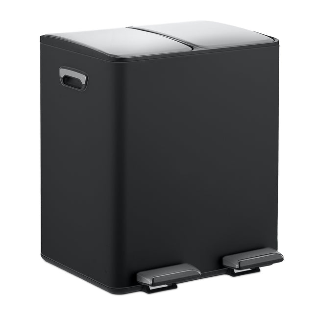 Küchenmülleimer mit Pedal, 2x15L Fächer