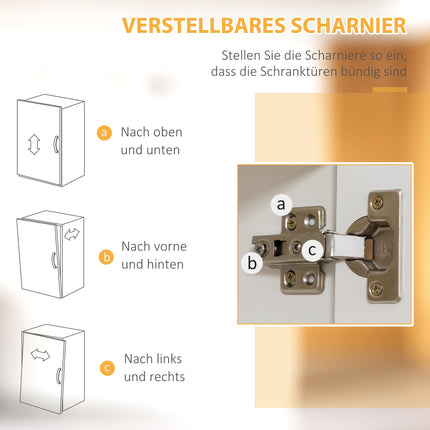 Hoher Küchenbuffetschrank, verstellbare Einlegeböden, Mikrowelle