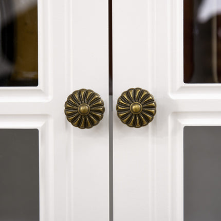 Weißer hoher Küchenschrank – 2 Schubladen, offenes Regal, Soft-Close