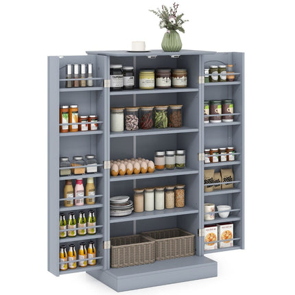 Kitchen Cabinet with 2 Doors & Adjustable Shelves, Gray