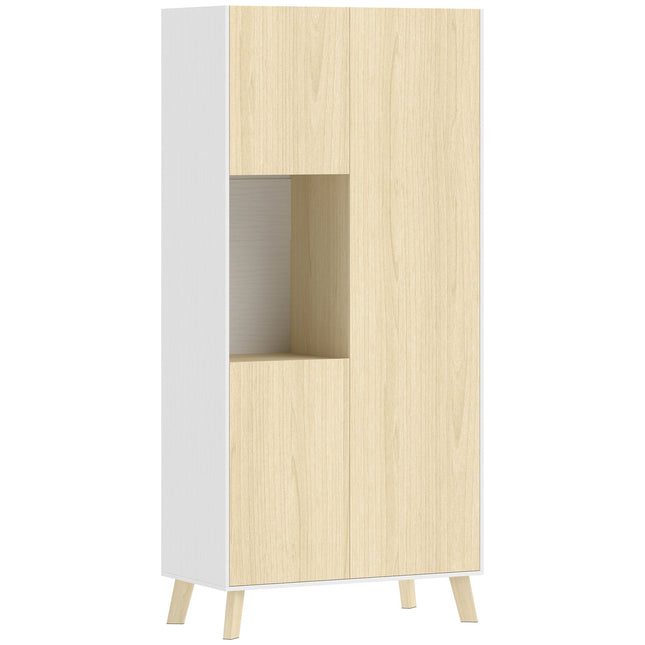 Küchenschrank mit verstellbaren Einlegeböden, 170 cm, Naturholz