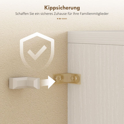Küchenschrank mit verstellbaren Einlegeböden, Schublade, Glastür, Weiß, 60x35x180 cm