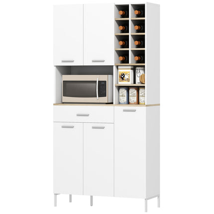 Küchenschrank mit offenen Regalen, Weinregal, weiße MDF