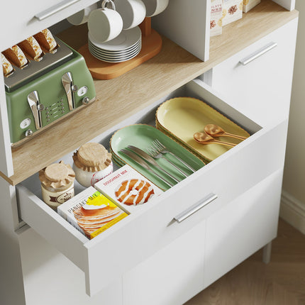 Küchenschrank mit offenen Regalen, Weinregal, weiße MDF