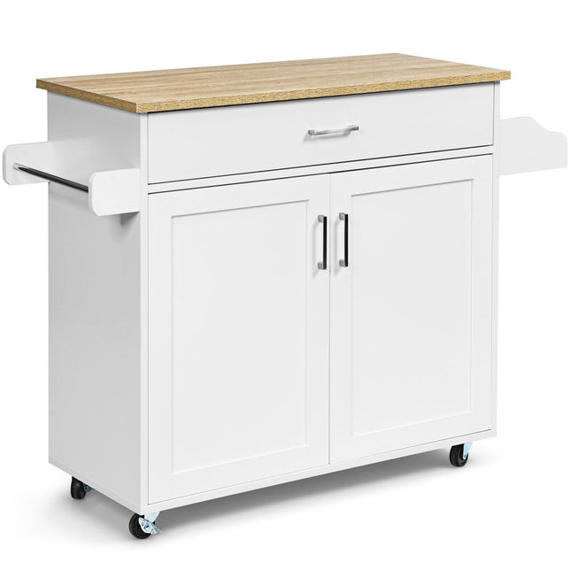 Servierwagen mit verstellbarem Regal und feststellbaren Rollen