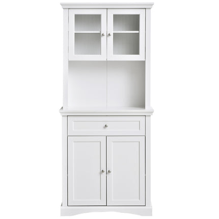 Vitrinenschrank, verstellbare Böden, weiß 79x40x180CM