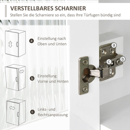 Vitrinenschrank, verstellbare Böden, weiß 79x40x180CM