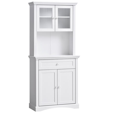 Vitrinenschrank, verstellbare Böden, weiß 79x40x180CM