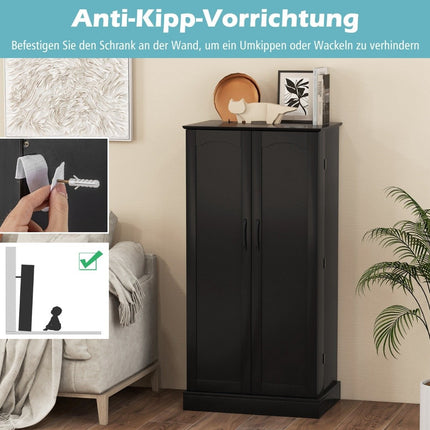 Kitchen Pantry Cabinet with 2 Doors & 6 Adjustable Shelves