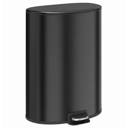Kitchen Pedal Bin 40 L with Soft-Close and Stay-Open Lid, Black, Stainless Steel