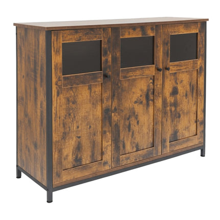 Kitchen Sideboard with Adjustable Shelves, Glass Doors