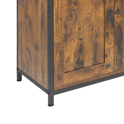 Kitchen Sideboard with Adjustable Shelves, Glass Doors
