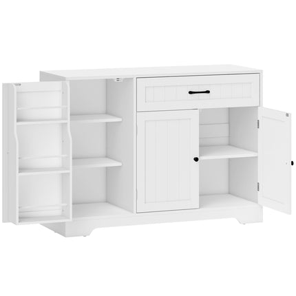 Kitchen Sideboard with Drawer and Adjustable Shelves, White
