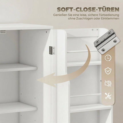 Kitchen Sideboard with Drawer and Adjustable Shelves, White