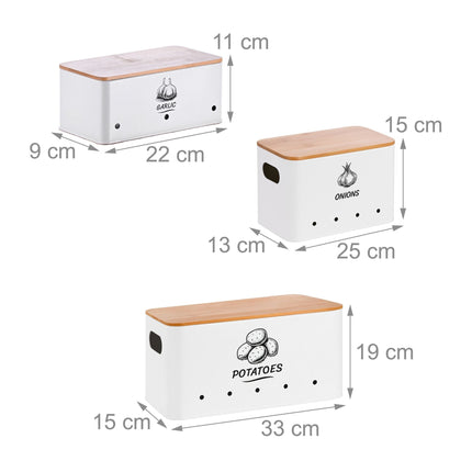 Küchenaufbewahrungsbox-Set, 3-teilig, Bambusdeckel