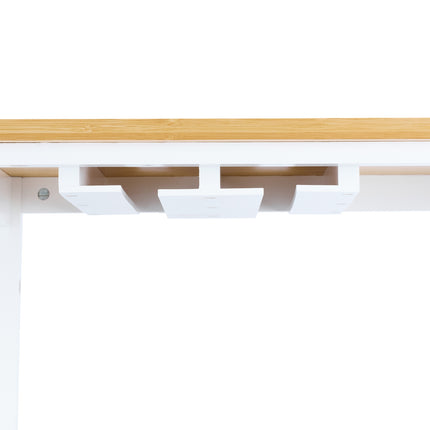 Kitchen Storage Trolley with Wine Rack and Glass Holder