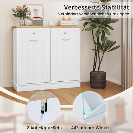Kitchen Trash Cabinet with Cutting Board & Drawers
