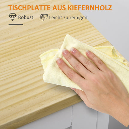 Desserte de cuisine, desserte de service avec 3 tiroirs, 3 niveaux, plan de travail, desserte de cuisine, desserte de rangement, blanc, 67 x 37 x 85 cm