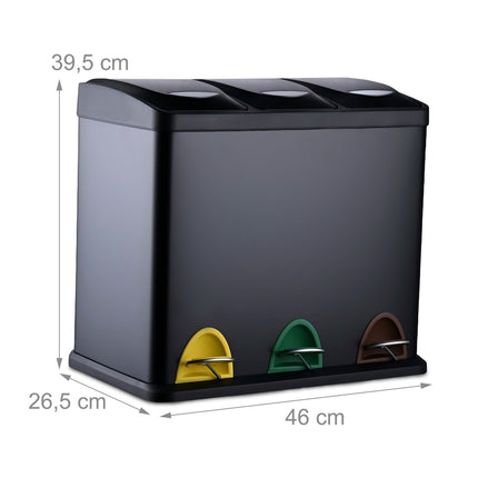 Mülleimer Küche, 3 Fächer, 3 x 8L