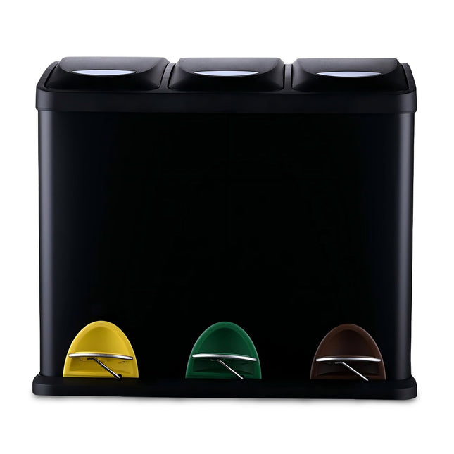 Kitchen Waste Bin, 3 Compartments, 3 x 8L