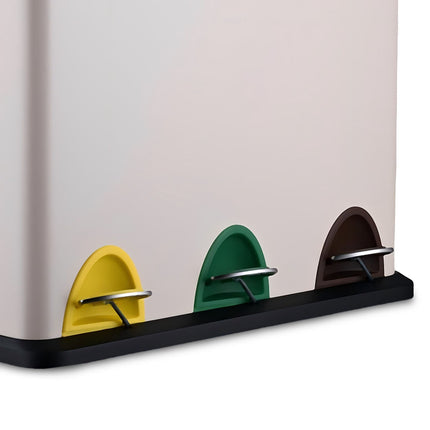 Kitchen Waste Bin, 3 Compartments, 8L Each