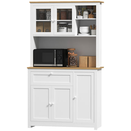 Weißer Küchenbuffetschrank - multifunktionale Aufbewahrung, 100x40x180 cm