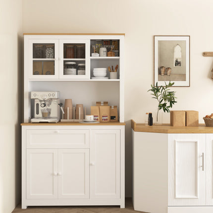 Weißer Küchenbuffetschrank - multifunktionale Aufbewahrung, 100x40x180 cm