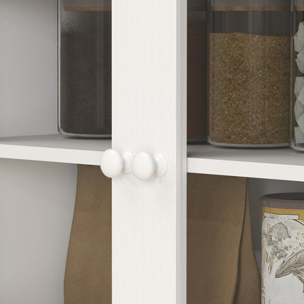 Weißer Küchenbuffetschrank - multifunktionale Aufbewahrung, 100x40x180 cm