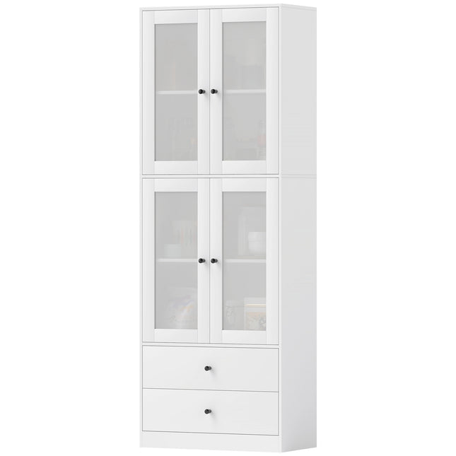 Weißer hoher Küchenschrank, verstellbare Einlegeböden, Schublade