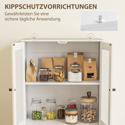 Meuble de cuisine, meuble haut avec tiroir, étagères réglables, buffet de cuisine avec 2 compartiments pour salon, salle à manger, 59 x 30 x 170 cm, blanc Aosom