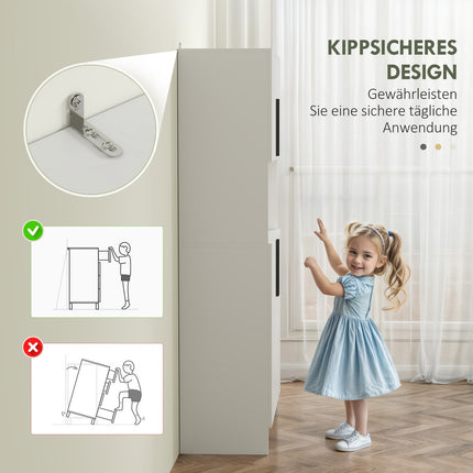 Weißer Küchenhochschrank, Türen mit Soft-Close-Funktion, Mikrowellenfach